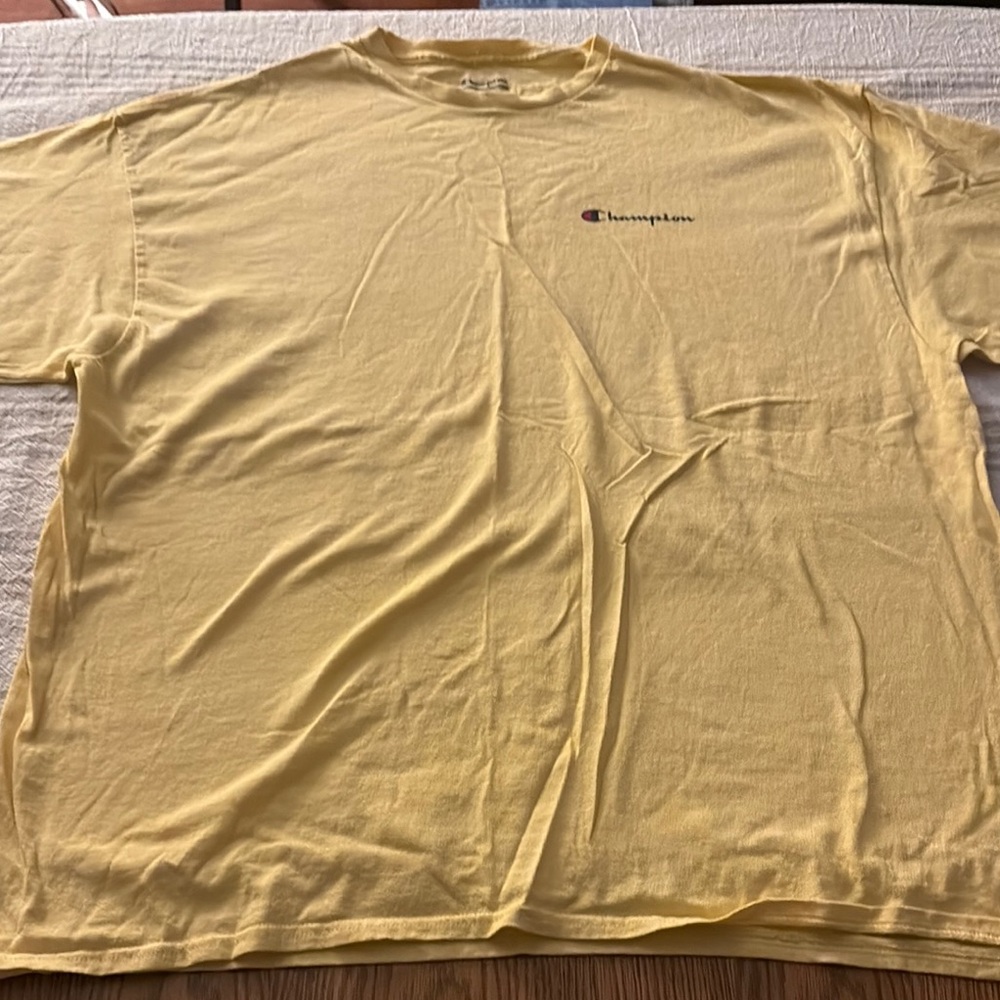Champion Men's Bright Yellow Short Sleeve Tee
